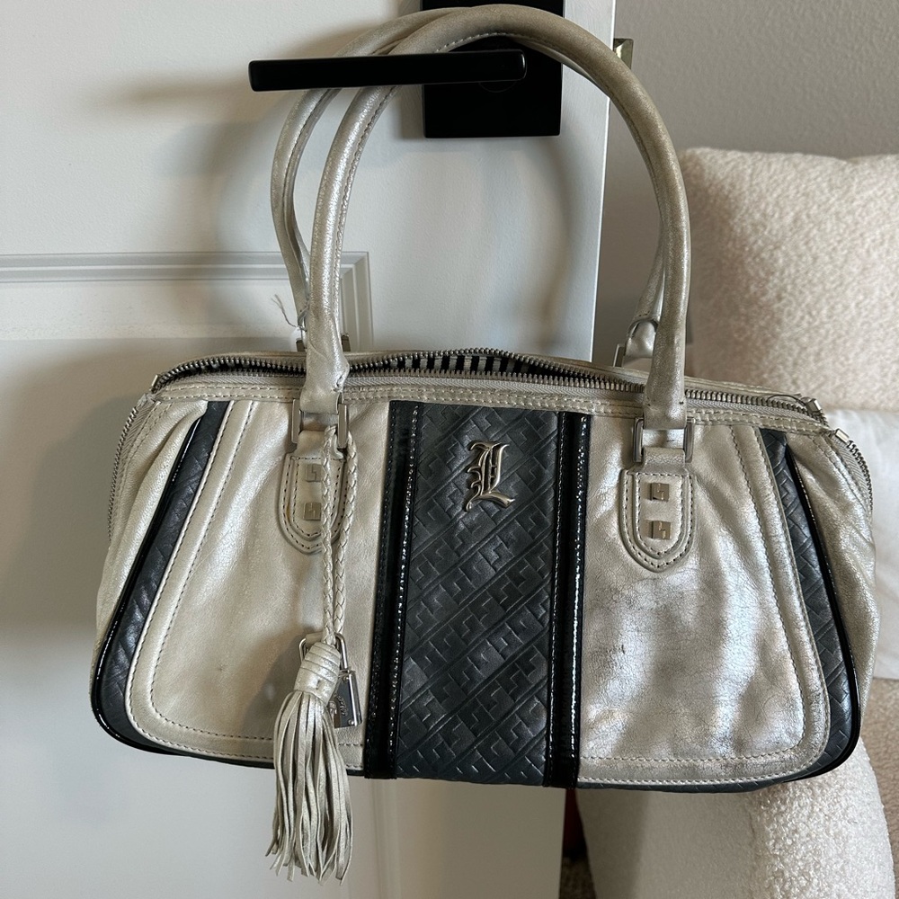 L.A.M.B. White and Gray Satchel